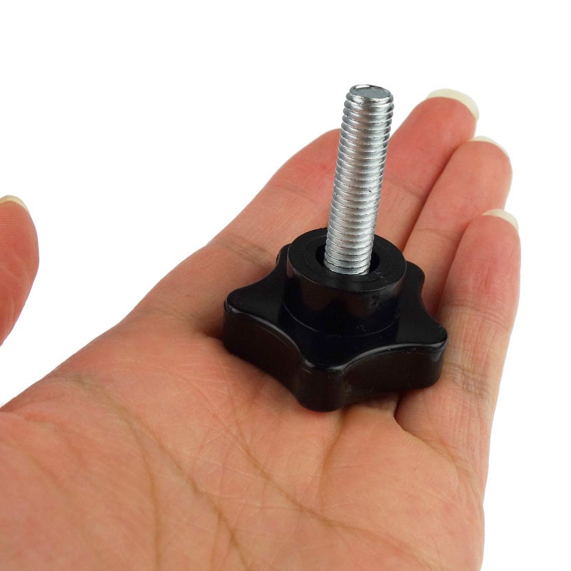 Kasteco 2 Pack Black 8mm(M8) Thread Replacement Star Hand Knob Tightening Screw (M8 x 30mm) - Image 3